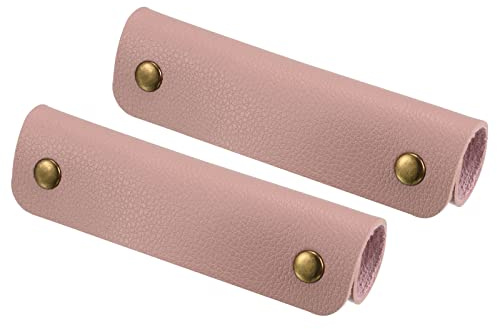 PATIKIL Equipaje Manija Envoltura, 2 Paquete PU Bolso Agarre Cubierta Protector Identificador con Cierre para Maleta Supermercado Compras Bolsa, Rosa
