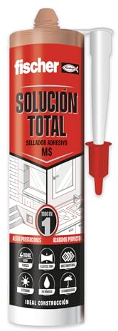 fischer - Solución Total Terracota | Silicona Terracota Exterior y Sellador Adhesivo MS | Ideal para Hormigón, Ladrillo y Más | 290 ml