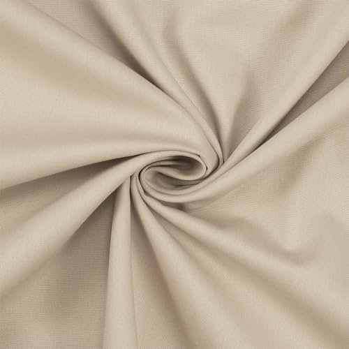 Baumwollstoff Popeline, 100% Baumwolle, Stoff zum Nähen, uni sand (Länge am Stück: ab 50cm / Breite: 148cm)