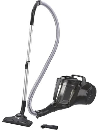 Hoover HP1 Powerful Cylinder Vacuum Cleaner - Bagless, Small, Lightweight, Corded with Washable EPA Filter, Large 2L Bin Capacity, Onboard Accessories, 7.5m Working Radius, 700w [HP105HM]