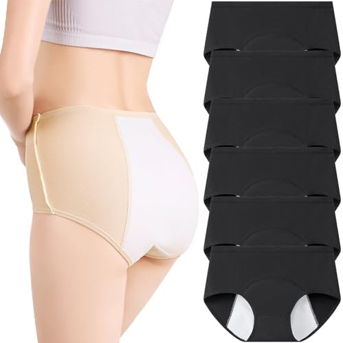 Hornice Lot de 6 Culotte Menstruelle aux Femmes sous Vetement Anti-Fuite pour Regle Lavable Abondant Culotte Périodique Lavables pour Un Usage Quotidien et Pendant Les Menstruations/XL