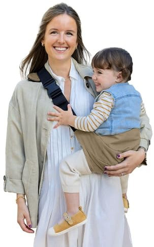 Jané Catch, porte-bébé léger pour la hanche, porte-bébé latéral, de 9 à 48 mois, 100% coton, protection pour les épaules, ajustable, ergonomique, antidérapant, Sable