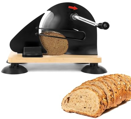 Tagliapane Manuale,Affettatrice Manuale,Materiale in Acciaio Inossidabile 304, con Scala,Spessore Della Fetta Regolabile, Adatto per Formaggio,Pane e Verdure