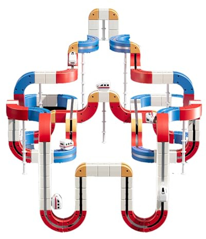 GEERYZHE Binari del Treno Elettrico antigravità Fai-da-te Playset Giocattolo per Bambini Blocchi di Costruzione Educativi Set di Binari Giocattolo - Trenino Che Sfida la gravità, Set di Treni