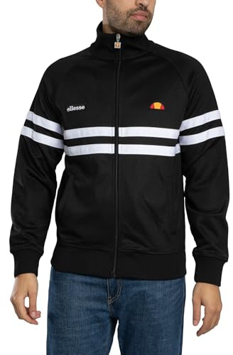 Ellesse Uomo Giacca Track Rimini, Black/White, M