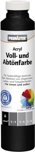 Primaster Voll- und Abtönfarbe 750ml Schwarz Matt Acryl Dispersionsfarbe