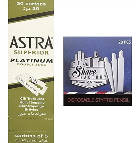 The Goodfellas' Smile - Astra, Lame di rasatura con matita emostatica The Shave Factory- 100 pezzi