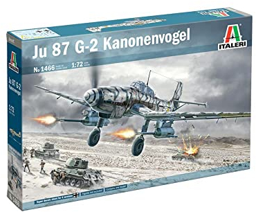 Italeri 1466S 1:72 Ju-87G-2 Kanonenvogel - Modellbau, Bausatz, Standmodellbau, Basteln, Hobby, Kleben, Plastikbausatz, detailgetreu, Unlackiert