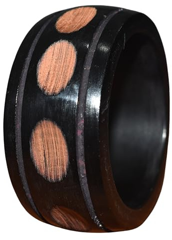 Healthy Floyds Handmade Black Round Cut Design Wooden Bangle for Women | Handcrafted Nail Style Wooden Designer Bangle | Ethnic Cutting Pattern Bangle