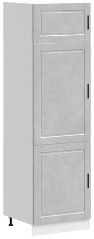 vidaXL Porto engineered wood kitchen cupboard - concrete grey - ample storage - adjustable feet - modern design 60x57x207 cm