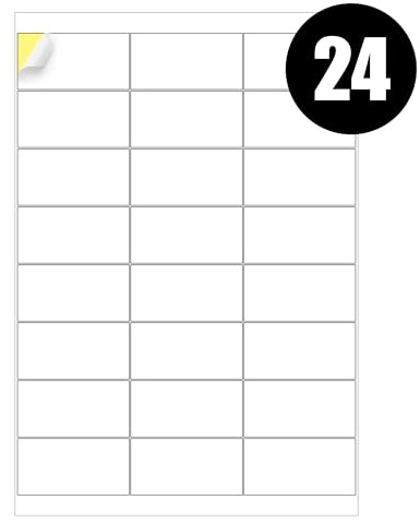 24 Address Labels Per A4 Sheet, 50 Sheets Label, Self Adhesive Mailing Printer Shipping Label for Inkjet and Laser Printers, Printable Sticky Sheet Sticker [JAM Free]