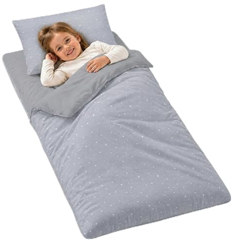 Sac de Couchage Enfant avec Coussin et Fermeture éclair pour bébé de 3 à 7 Ans - 75x140 cm Sac de Couchage intérieur pour garderie Maternelle Oeko-Tex 75 x 140 Galaxie