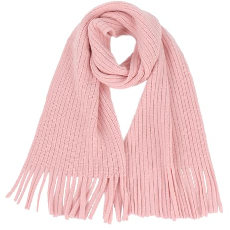 Aisi Girls Wool Knit Tassel Scarf Boys Autumn Winter Neck Warmer Solid Color Warm Neckerchiefs