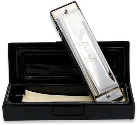 ffalstaff FHR-10 Armonica Diatonica a Bocca 10 Voci in Do (C) – Piastre in Rame e Ance in Ottone, Copertura in Metallo, Custodia Rigida Inclusa (FHR-10)