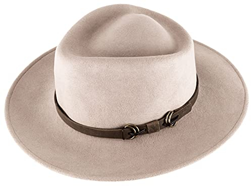 Alpenleder Hut - Modell: Padua (Handgefertigt) - Nachhaltiges Bio-Filz aus regionaler Landwirtschaft | Fedora Wollhut, Hüte Damen & Herren, Filzhut *Fair Produziert* (Größe L (59-60cm), Totora)