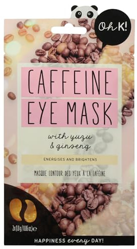 Oh K! Caffeine Under Eye Mask, For Puffy Tired Eyes, With Added Caffeine, Vegan and Cruelty Free, 15g