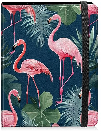 Photo Album 4x6 Photos - 60 Photos Capacity PU Leather Cover Photo Album with Strong Elastic Band, Portable Picture Album for Family Wedding Wedding Anniversary, Flamingo Tropical Plant