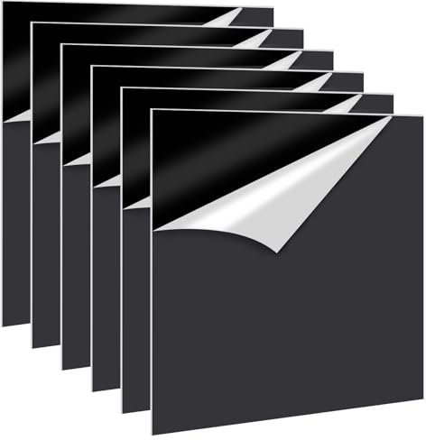 Oungy Lot de 6 plaques en verre acrylique noir - 30 x 30 cm - Plaque acrylique noire de 2,5 mm - Pour panneaux, bricolage, affichage, artisanat, peinture