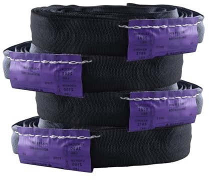 Black Spanset 3FT Polyester Round Sling -2,600 lb. Vertical Capacity, 5,200 lbs Basket - Heavy Duty Lifting Strap Endless Sling Aerial Hoop or Strage (Puple -Vertical Capacity 2,600 lbs, 3FT)