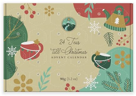 Alpi Nature Tee Adventskalender 2025, Weihnachts Teekalender, 24 Gläser mit Schwarztee, Grüntee, Früchtetee und Kräutertee, Weihnachtskalender 2025, Tee Geschenkset