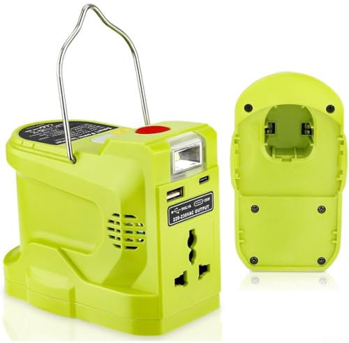 Generador inversor de corriente portátil de 200 W para conversión de energía de batería de 20 V a 110 V/2 para 20 V CA, para herramientas de alimentación y pequeños electrodomésticos (120 V)