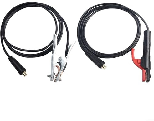 ChicBosom Cable de tierra para soldador de 300 A, soporte de electrodo de soldadura, abrazadera de tierra de plomo-MMA/ARC, pinza de soldadura de cobre para máquina de soldadura de 300 A (5 m)
