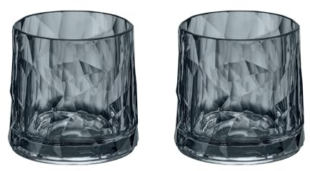 Koziol whiskyglas set om 2 superglas CLUB nr. 2 transparent grå