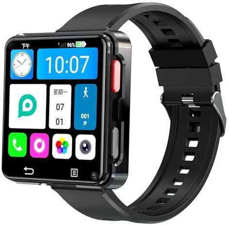 TsoLay 4G Smart Watch, 4G LTE GPS Full Network Android 11.0 Standalone Smartwatch, 32GB 2.64 Inch HD Large Screen 500W Dual Camera, SIM Card, 1200mAh Battery for Men