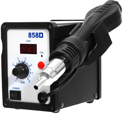 Station de soudage à air chaud numérique à air chaud - Température et vitesse réglables - Avec écran LED - Pour chauffer l'étain