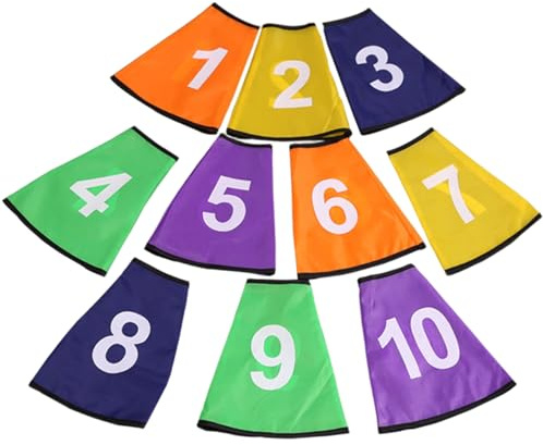 Ngbbby Nummerierte Hütchen, 1–10, Zahlenabdeckung, Trainingshütchen, leicht zu lesen für Fußball, Basketball, Fußball, Outdoor-Spiel, Sporttraining