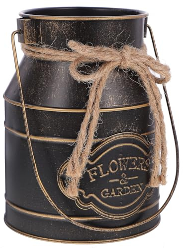 Gatuida Seau en Fer Rétro Bidon À Lait Décoratif Vase Seaux De Jardin pour La Décoration Intérieure Seau Rustique Vintage Bidon À Lait Grand De Ferme Fleurs Antiques