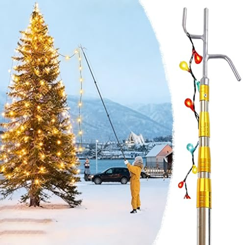 Båtkrokar 63–680 cm Upphängningsstång för Julbelysning, Lätt, Utdragbar Båtkrok för Att Dra och Trycka, Borttagning av Trädskräp med 8 mm Universalgänga(87-209cm/34-82)