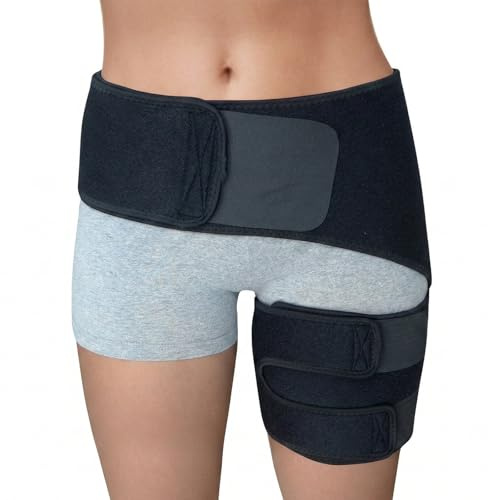 NiceNaiils Soporte de Cadera Pierna Derecha, Faja de Cadera Ciática,Soporte Ajustable para Muslo, Isquiotibiales, Artritis, Bursitis y Lesiones - Hombres y Mujeres
