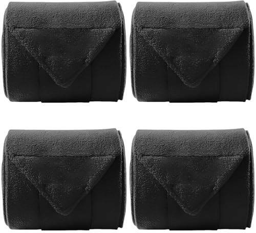 byepica Ridbandage för hästben eller handledsskydd, 4 st fleece-wraps-set, hästbenbandage, mjuka andningsbara hästskyddande benomslag, svart