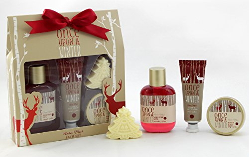 Geschenkset ONCE UPON A WINTER 4-tlg - Handcreme Duschgel Badesalz Seife - Musk
