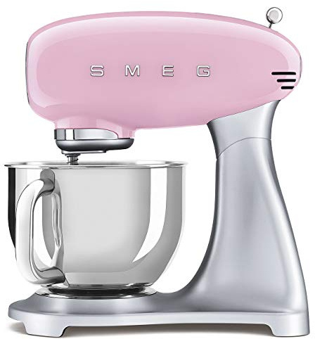 Smeg, SMF02PKEU Küchenmaschine, 10 Geschwindigkeitsstufen, Planetenrührwerk, Sicherheitsabschaltung, 2 Rührbesen, Kugelgriff aus Edelstahl, 800 W, Rose