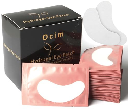 Ocim 100 Pairs Eye Gel Pads Lash Extensions, Lint Free Under Hydrogel Eye Patch for Eyelash Extension/Tinting