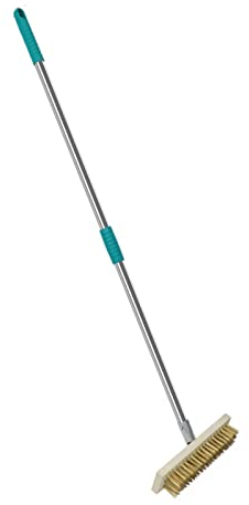 Brosse à Récurer pour Sol, Brosse Métallique, Balai-Brosse Intérieur Extérieur Manche Long en Acier Inoxydable, pour Le Nettoyage de La Cour du Jardin du Garage du Patio du Sol en Ciment(Size:40c