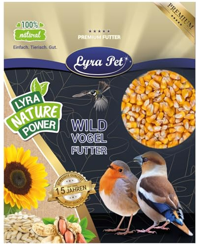 Lyra Pet® 20 kg maïs en Grains, Aliment complémentaire de qualité | Riche en glucides, protéines, minéraux & vitamines | Pour oiseaux sauvages & petits rongeurs | Toute l’année