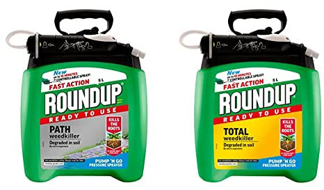 Roundup Path Weedkiller 5 Litre Pump 'N Go Refill, Ready to Use & Fast Action Weedkiller Pump 'N Go Ready To Use Spray, 5 Litre