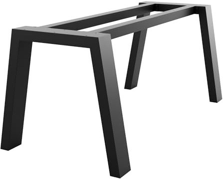 MetaloPro Extreme - Stabile Metall Tischbeine, Schwarz Tischkufen/Tischgestell für Esstisch, Schreibtisch Möbelfüße Beine, Trapez Form, Schwerlast Design für Wohnzimmer und Büro – 200x80x72 cm