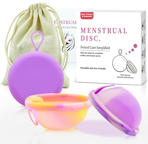 2 Stück Menstruationstasse, Menstrual Disc Menstrual Cup Feminal Menstruationsscheibe,Periodentasse Geeignet für Aktive Frauen Beim Sport Schwimmen und Intimen Aktivitäten (S+L)