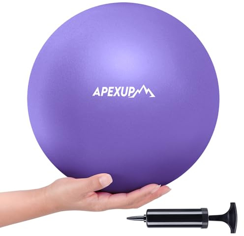 APEXUP 9 Inch Pilates Ball Small Exercise Ball for Yoga, Fitness, Balance, Core Workout, Physical Therapy (XXS (9) 23cm, Purple)