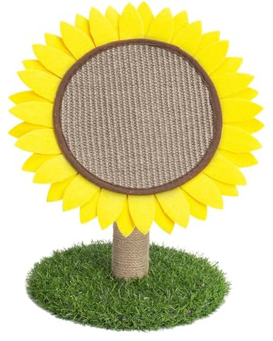 Albero Gratta per Gatto Girasole - Raschietto per Gatti, Mobili per Albero Gatto Girasole, Paletto Gratta per Gatto Girasole con Rivestimento in Sisal