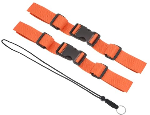 PATIKIL Ryggsäck bröstband set, polyesterband justerbar ersättningsrem med snabbspänne anti-förlorad snodd, Orange, 27cm
