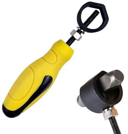 Funta di timbratura in metallo, supporto per timbri in acciaio in metallo,Porta del per punzonatura metallico | Manico di sicurezza Punziere in pelle con manico in gomma gialla, supporto di sicurezza