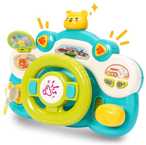 Ratt barnleksak med ljus och musik, barnratt för lek i bilen, körsimulator, bilsimuleringsleksak, musikleksak, pedagogisk present för pojkar och flickor från 3 år