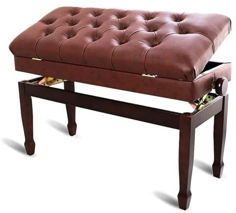 NMVAWIPT Tabouret De Piano Réglable avec Rangement, Banc Musique Classique en Bois Finition Cuir, Siège Hauteur for Studios(Color 9)