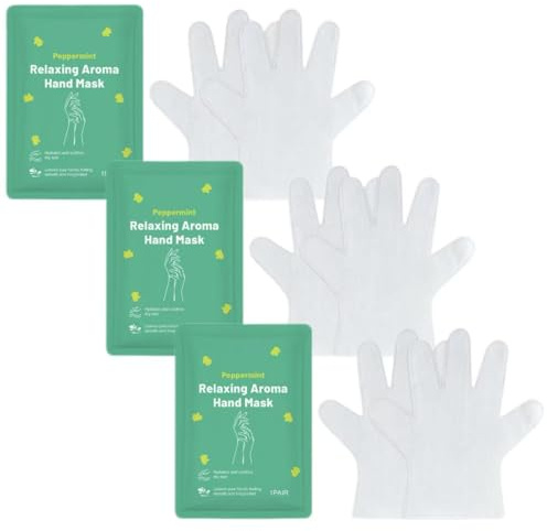 Mascarilla de Manos Aromaterapéutica Calmante de Menta | 1 par de mascarillas exfoliantes e hidratantes para una piel suave, tersa y revitalizada