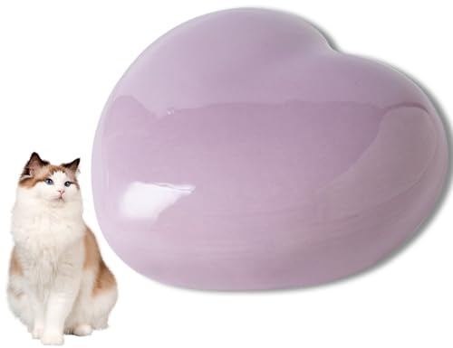Duuclume Urne funéraire en céramique en forme de cœur pour cendres d'animaux domestiques, cadeau funéraire ou souvenir (violet)